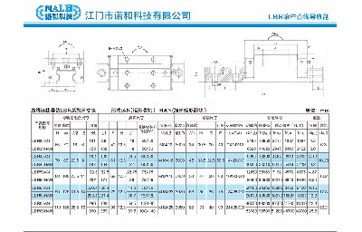 LBR（俗稱(chēng)RG系列）鉅型法蘭型滑塊尺寸表